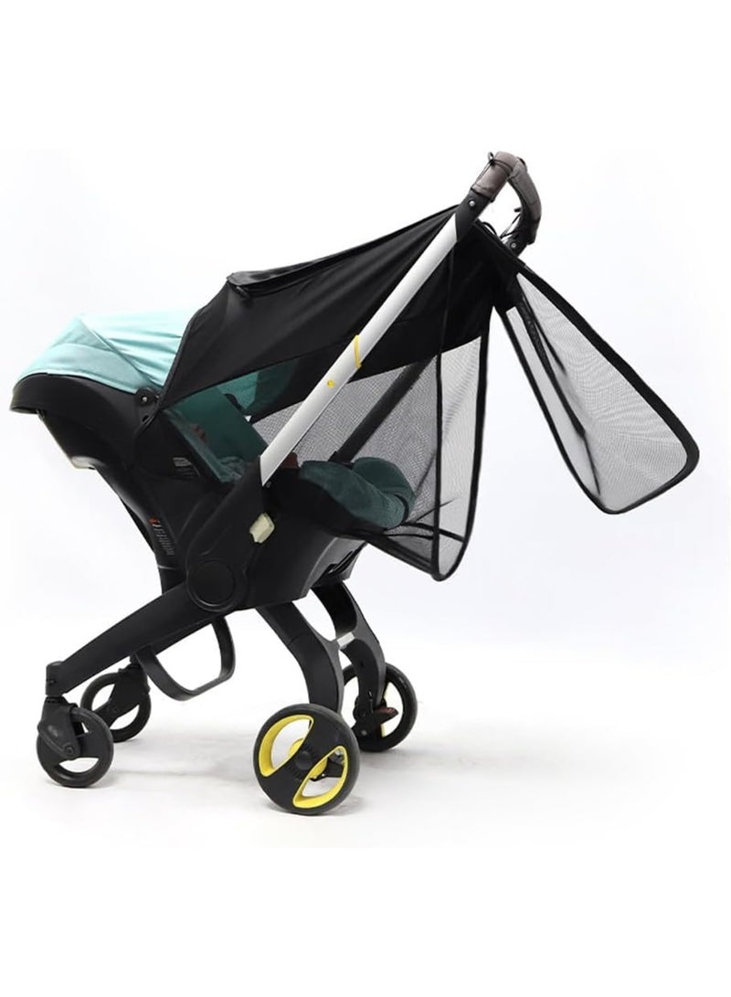 SOLARAE شبكة ظل الشمس لعربات الأطفال 2 في 1 وغطاء الشمس لمقعد السيارة حماية من الأشعة فوق البنفسجية غطاء شمس مظلة 360° تغطية كاملة ظل للنوم حماية شمسية قابلة للتنفس - Image 3