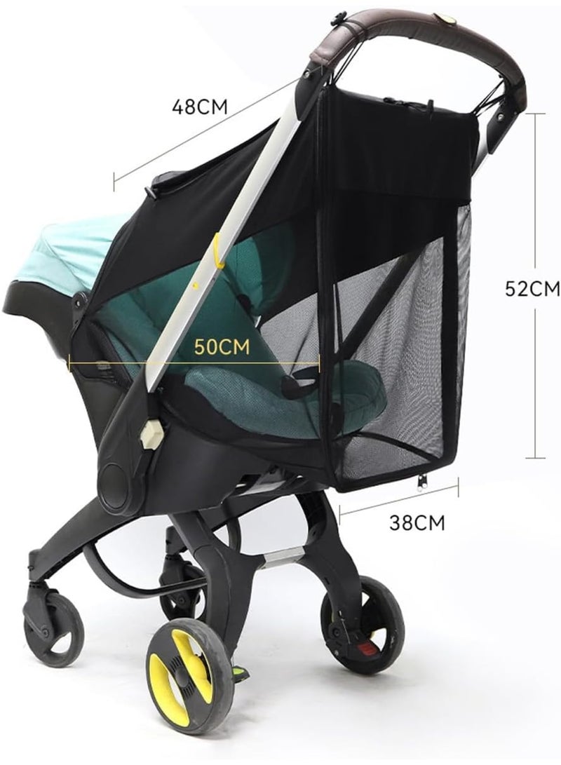 SOLARAE شبكة ظل الشمس لعربات الأطفال 2 في 1 وغطاء الشمس لمقعد السيارة حماية من الأشعة فوق البنفسجية غطاء شمس مظلة 360° تغطية كاملة ظل للنوم حماية شمسية قابلة للتنفس - Image 5