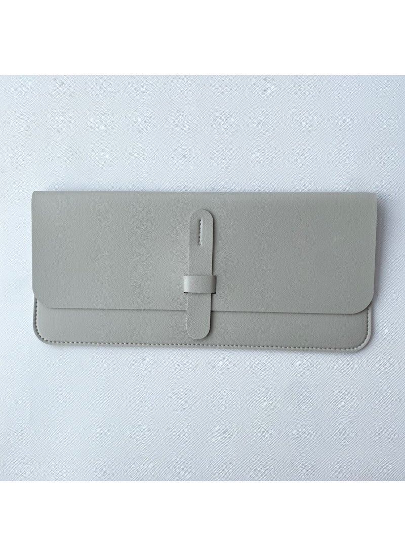 Suitable for Logitech K380 Leather Keyboard Case Miao Control 2 Generation Keyboard Storage Bag Waterproof Portable Protective Case Lightweight K380 Gray-wallet style