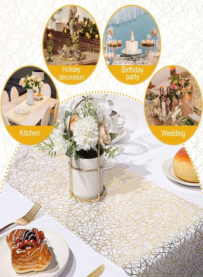 Coume Glitter Metallic Gold Table Runner Roll 11 Inch x 65 ft Thin Mesh Table Runner Rectangle Gold Party Decorations DIY Easy to Cut for Wedding Bridal Shower Baby Shower Birthday Party Graduation - Image 5