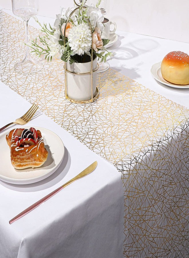Coume Glitter Metallic Gold Table Runner Roll 11 Inch x 65 ft Thin Mesh Table Runner Rectangle Gold Party Decorations DIY Easy to Cut for Wedding Bridal Shower Baby Shower Birthday Party Graduation - Image 2