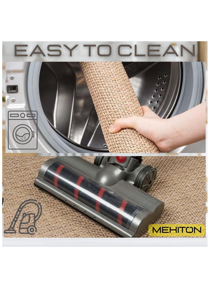 MEKITON - Set of 2 PCs Premium Anti-Fatigue Kitchen Mats, Non-Skid Natural Rubber Kitchen Floor Mats, Washable | Runner Rugs for Kitchen Floor Front of Sink, Laundry Room | 45X120CM + 45X75CM (Beige) - Image 1