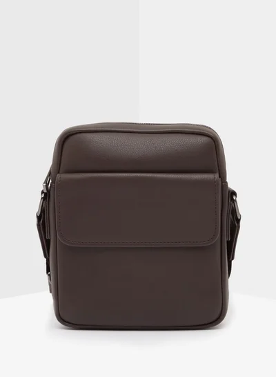 DUCHINI Men Messenger Bag with Adjustable Strap and Zip Closure
