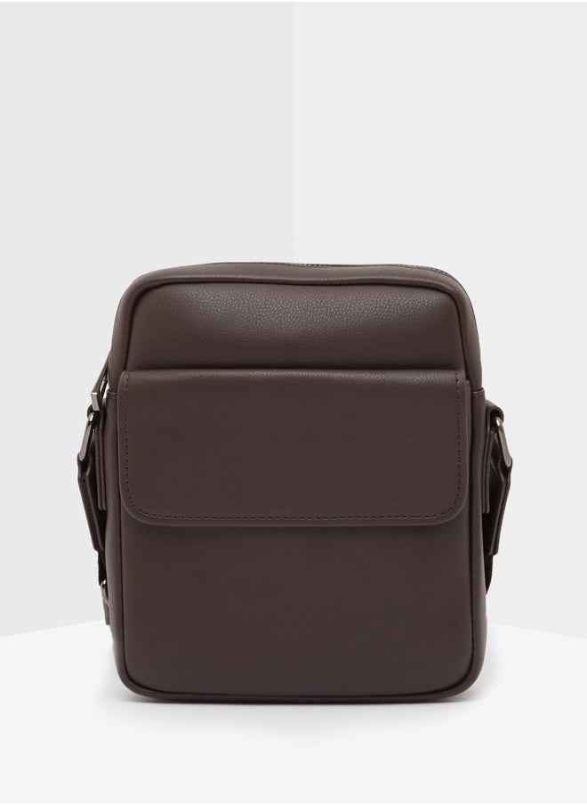 DUCHINI Men Messenger Bag with Adjustable Strap and Zip Closure  - Image 1