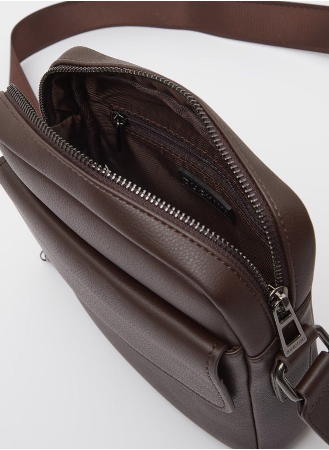 DUCHINI Men Messenger Bag with Adjustable Strap and Zip Closure  - Image 4