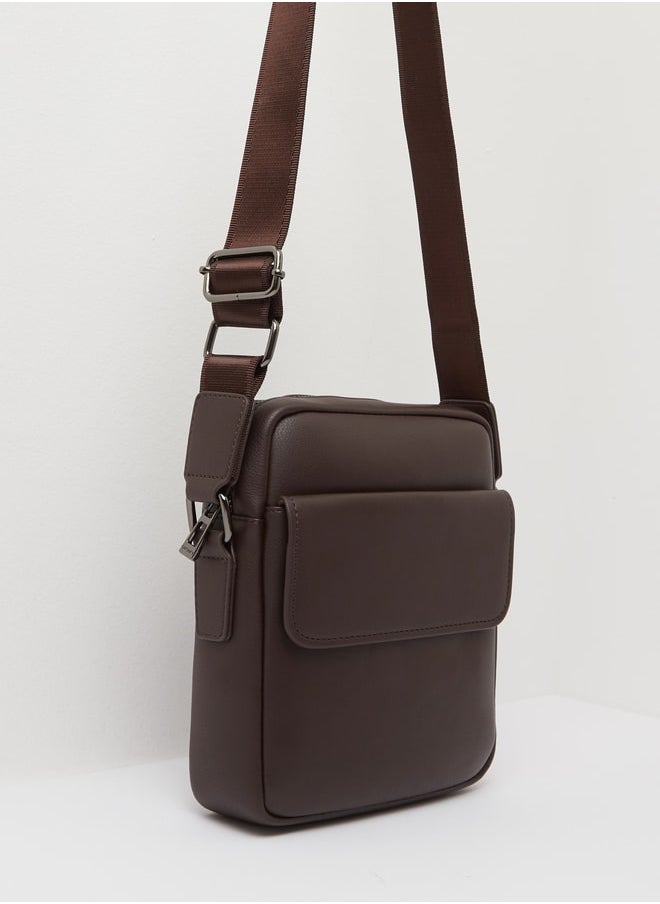 DUCHINI Men Messenger Bag with Adjustable Strap and Zip Closure  - Image 2