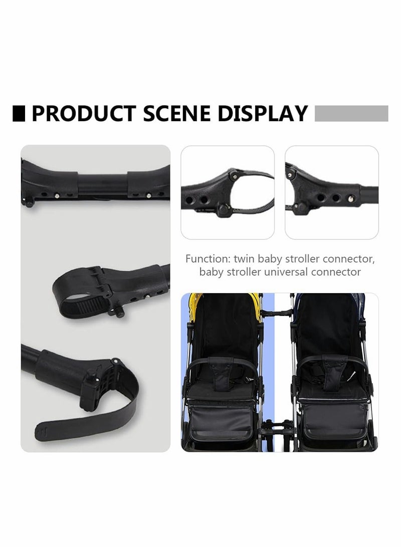 Twin stroller connector, universal stroller connector, connector that converts two single strollers into one double stroller, fits most strollers (three-pack in one) - Image 4