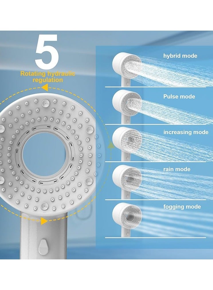 BEILINGDUN High Pressure Shower Head Filtered Shower Head with Handheld, Multiple Spray Modes with Pause Anti-Limescale Filter, 2X Water Saving,Showerhead Set,Easy to Install & Clean, Perfect for Saudi Bathrooms and Ramadan Gift - Image 2