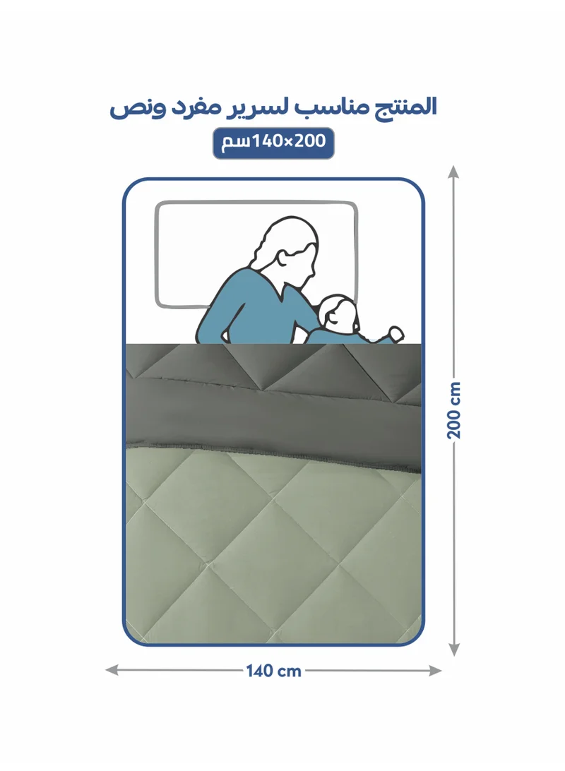 Donetella Bedding Comforter Set, Single Size Fits 140x200 cm - 4-Pcs Solid Quilted Bed Set, Microfiber Fabric - 1 Comforter, 1 Fitted Sheet, 1 Pillow Shams,1 Pillowcases