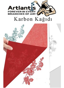 Artlantis Red Carbon Paper A4 10 Pieces 21X29,7 cm Copy Paper Transfer Paper Colored Carbon Paper  - Image 3