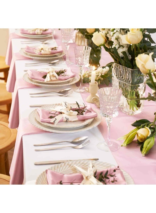 baytella 12 Pcs Satin Cloth Napkins 43x43cm – Washable Reusable Dinner Table Napkins, Smooth Silk Feel Fabric for Weddings, Parties, Banquets & Events, Light Pink - Image 3