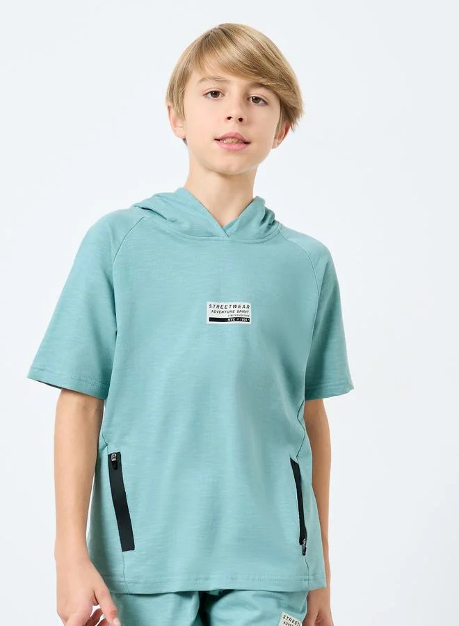 Styli Styli Teens Green Hooded Top and Shorts Set