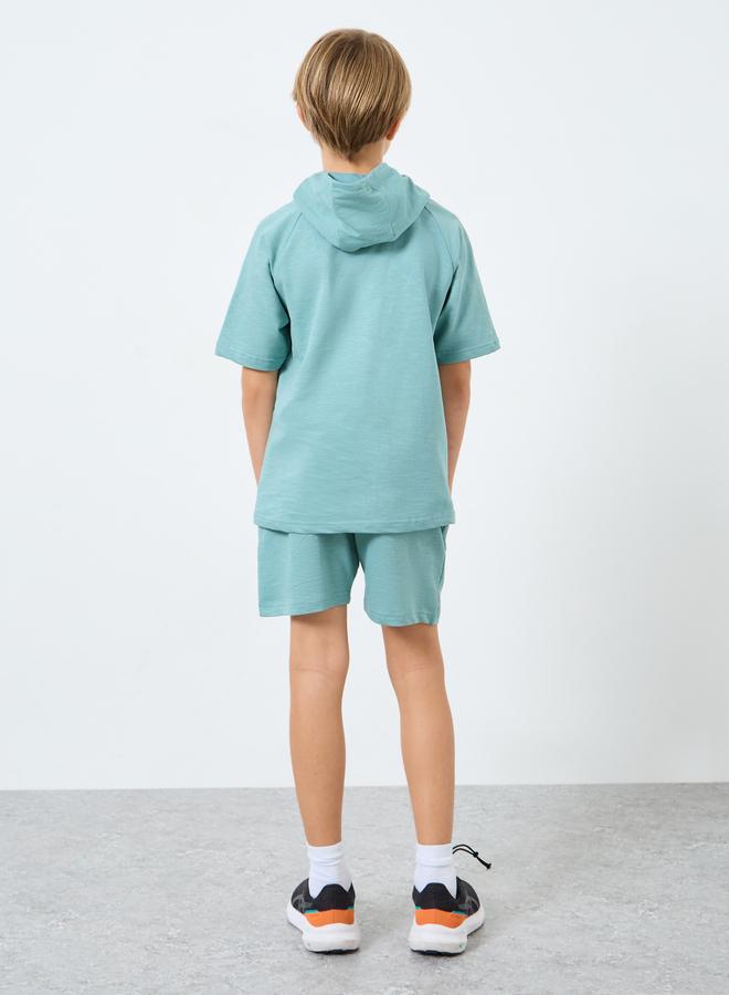 Styli Teens Green Hooded Top and Shorts Set - Image 4