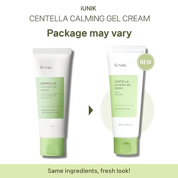 IUNIK Centella Calming Gel Cream Vegan Non-Sticky Moisturizing Blemish Care w/Centella Asiatica Tea Tree Soothes Acne Rosacea Oily & Sensitive Skin Korean Skincare - Image 2