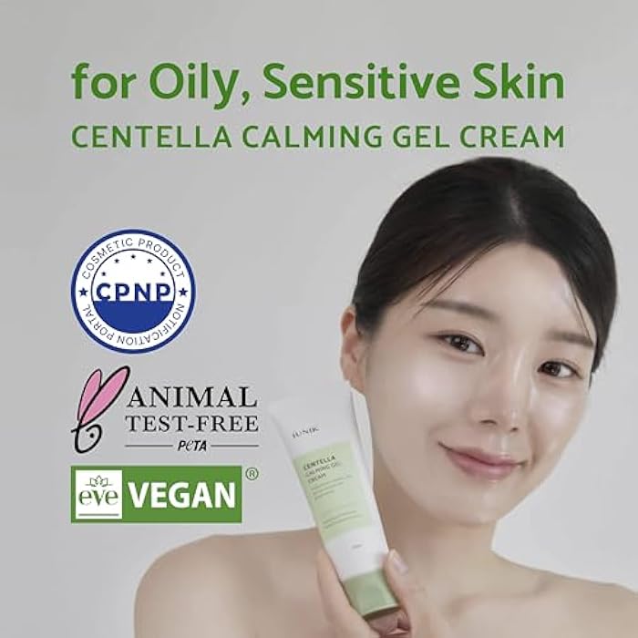 IUNIK Centella Calming Gel Cream Vegan Non-Sticky Moisturizing Blemish Care w/Centella Asiatica Tea Tree Soothes Acne Rosacea Oily & Sensitive Skin Korean Skincare - Image 3