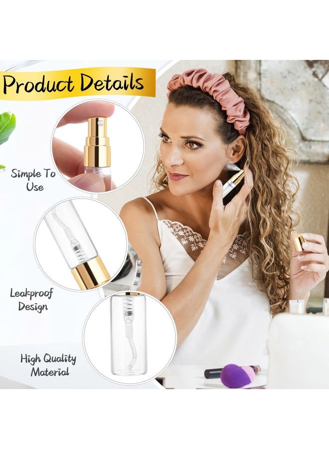 Cositina 30 Pack 3ml Fine Mist Atomizer Glass Bottle Mini Clear Spray Vials Empty Refillable Perfume Bottles with Gold Lids for Fragrance Scent Liquid Sample DIY Sprays - Image 3