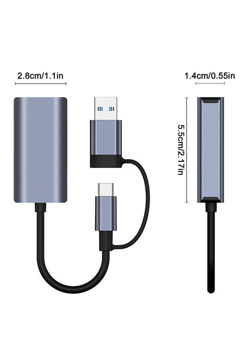 Y&D USB C Ethernet Adapter, Fast to Ethernet, Type-C RJ45 Adapter Work for MacWindows, Network Laptop Tablets and Computers  - Image 2