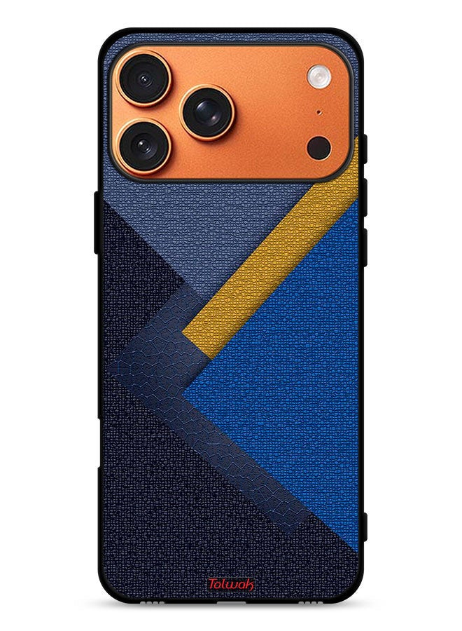 Tolwak Apple iPhone 17 Pro Max Protective Case Cover Triangles Leather Shades Pattern - Image 1