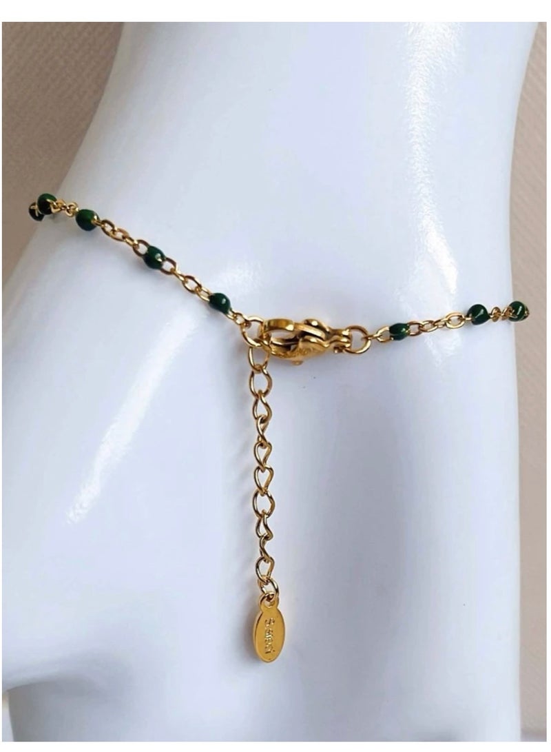 إيكوال اسوارة نسائية رقيقة وأنيقة من الاستانلس ستيل مطلية باللون الذهبي عيار 18 - Image 3