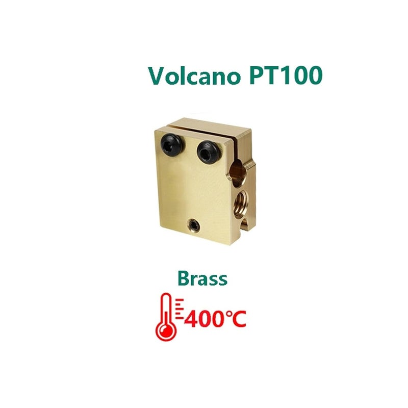 PT100 Volcano Brass Heated Block Heatblock 3D Printer Part 1 Piece - Image 3
