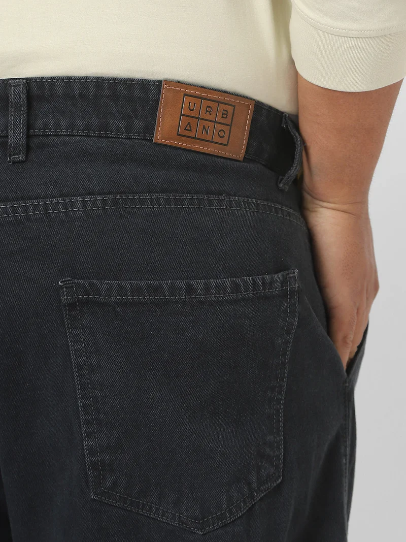 Urbano Fashion  Urbano Plus Men's Dark Grey Loose Fit Cargo Jeans with 6 Pockets Non-Stretchable  | Best Price UAE