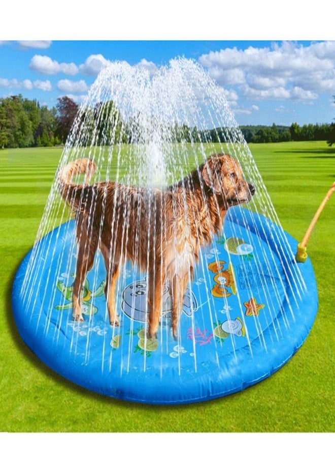 إن كي أكس وسادة رش ماء للعب في الهواء الطلق للكلاب والأطفال، لوازم صيفية 96 سم - Image 1
