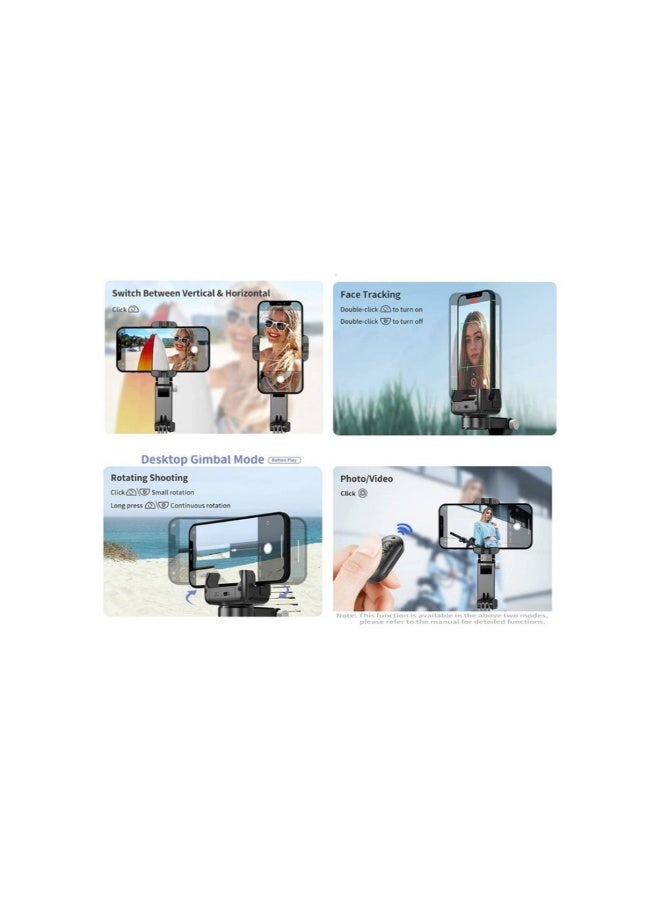 ACLIX Gimbal Stabilizer Tripod for smartphones with light handheld or portable 360° rotation with face tracker and wireless remote control compatible with iPhone and Android - Image 3