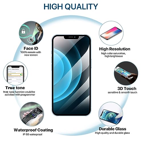 FFtopu for iPhone 12 and 12 Pro Screen Replacement Kit 6.1'' LCD Display 3D Touch Full HD Digitizer Full Assembly Repair Kits not for Model 12 Pro Max and 12 Mini - Image 3