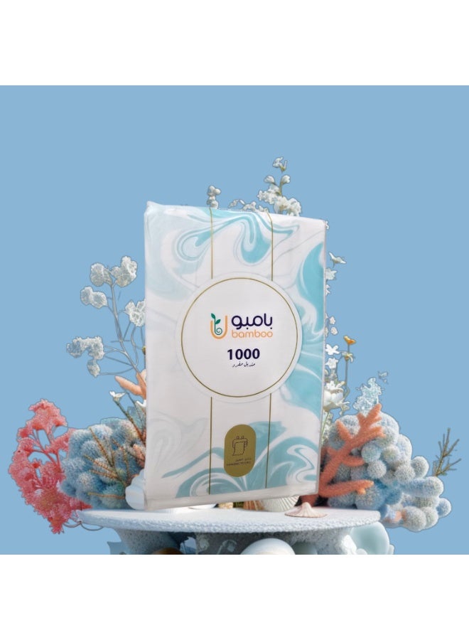 بامبو  مناديل بامبو علاقي 1000 منديل وجه  مفرد - Image 3