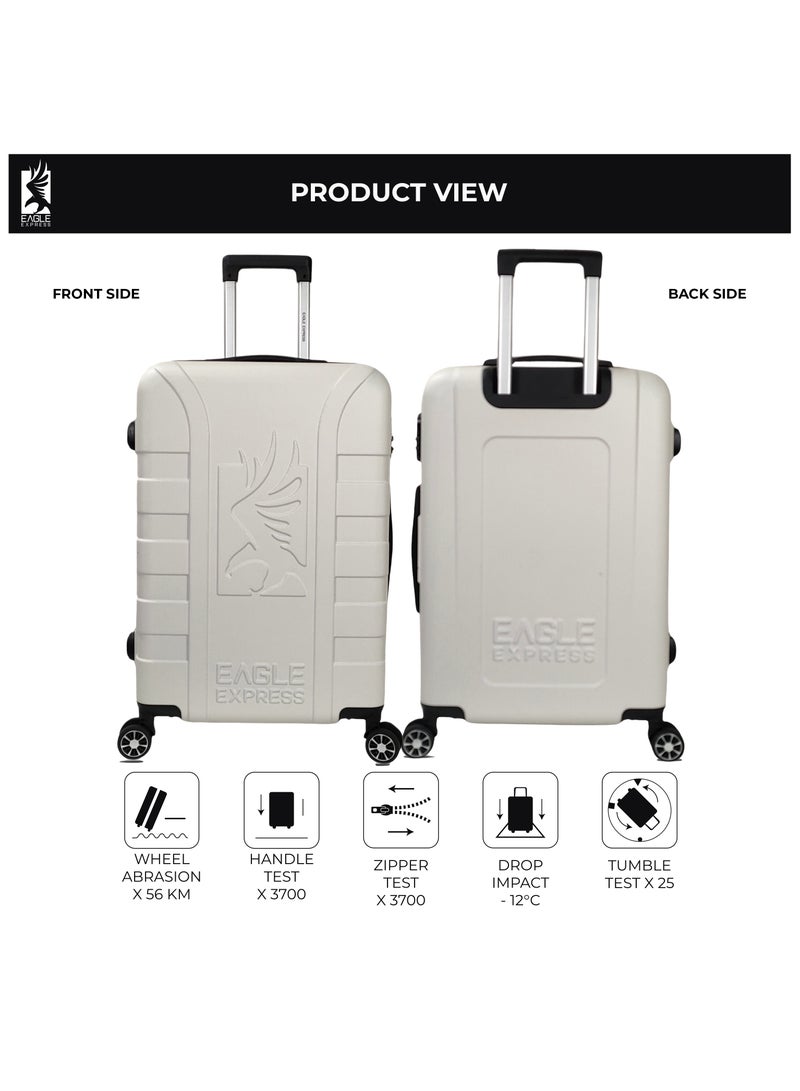 Eagle Express Elysium ABS Hard Trolley Luggage - 1 Piece - 20 inch - White - Scratch-Resistant with 360 Spinner Wheels - 1-Year Warranty - Image 2