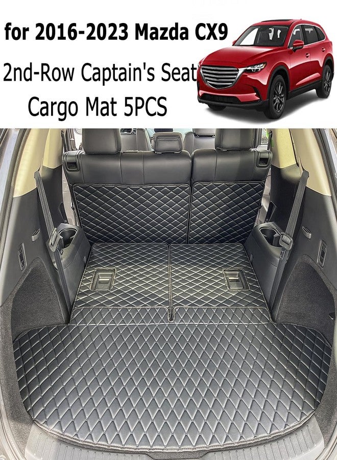 7DEEKEI for 2016-2023 Mazda CX-9 Trunk Mat and Rear Backrest Mat Cargo Liners All Weather Anti-Slip - Image 3