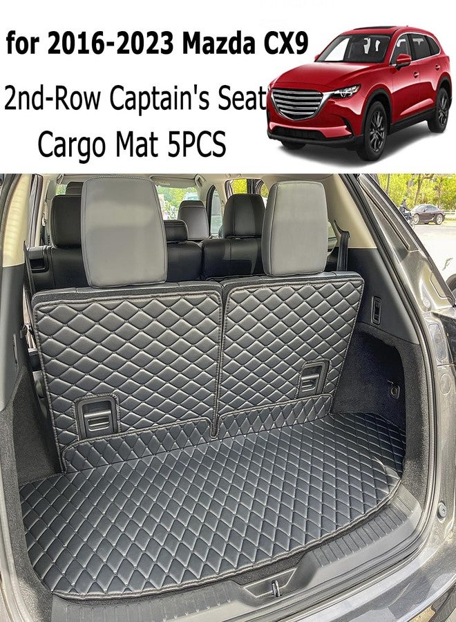 7DEEKEI for 2016-2023 Mazda CX-9 Trunk Mat and Rear Backrest Mat Cargo Liners All Weather Anti-Slip - Image 2