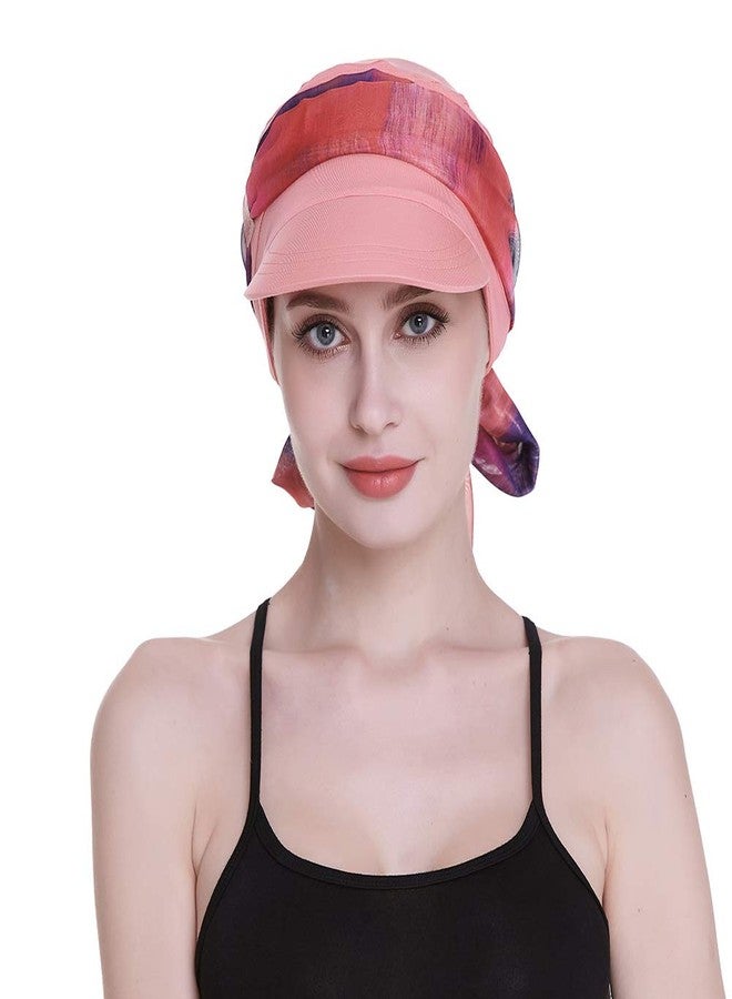 فوكوس كير أغطية رأس مبتكرة للنساء اللواتي يخضعن للعلاج الكيميائي، عمامات للعطلات، قبعة تسوق لتساقط الشعر، لون مرجاني - Image 4