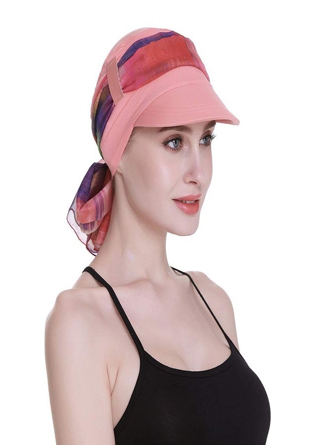 فوكوس كير أغطية رأس مبتكرة للنساء اللواتي يخضعن للعلاج الكيميائي، عمامات للعطلات، قبعة تسوق لتساقط الشعر، لون مرجاني - Image 5