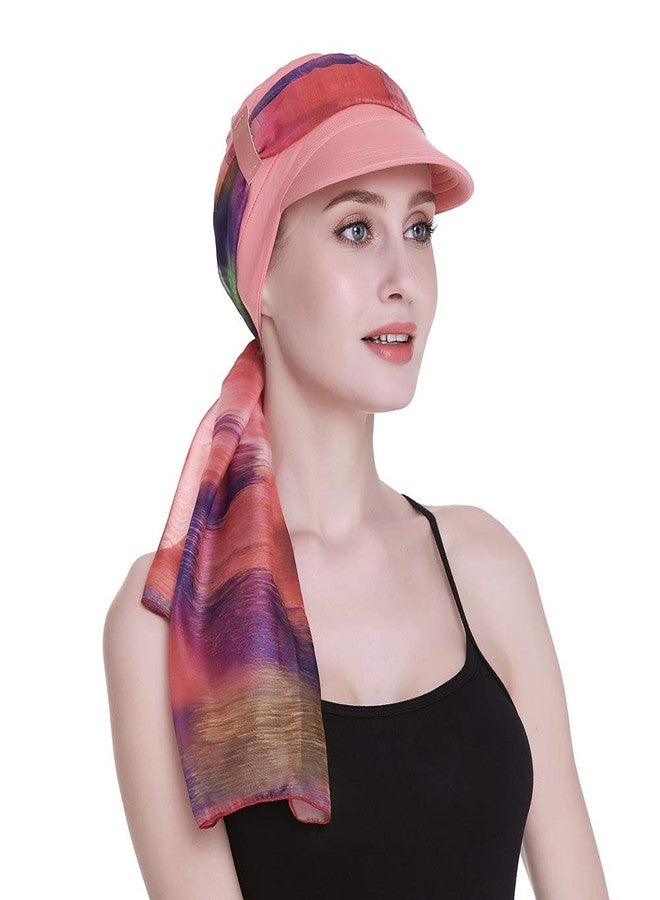 فوكوس كير أغطية رأس مبتكرة للنساء اللواتي يخضعن للعلاج الكيميائي، عمامات للعطلات، قبعة تسوق لتساقط الشعر، لون مرجاني - Image 2