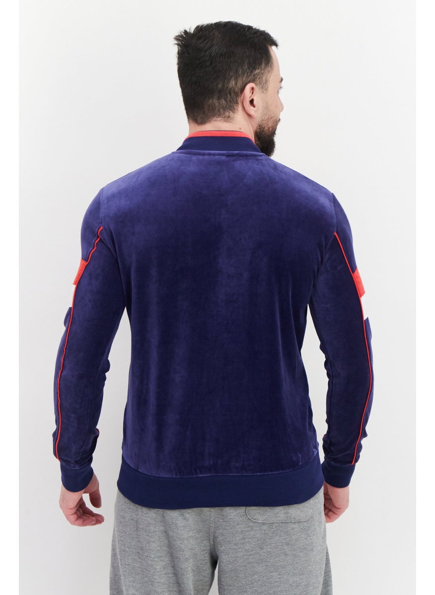 FILA Men Sportswear Fit Mock Neck Long Sleeve Training Jackets, Blue  - Image 2