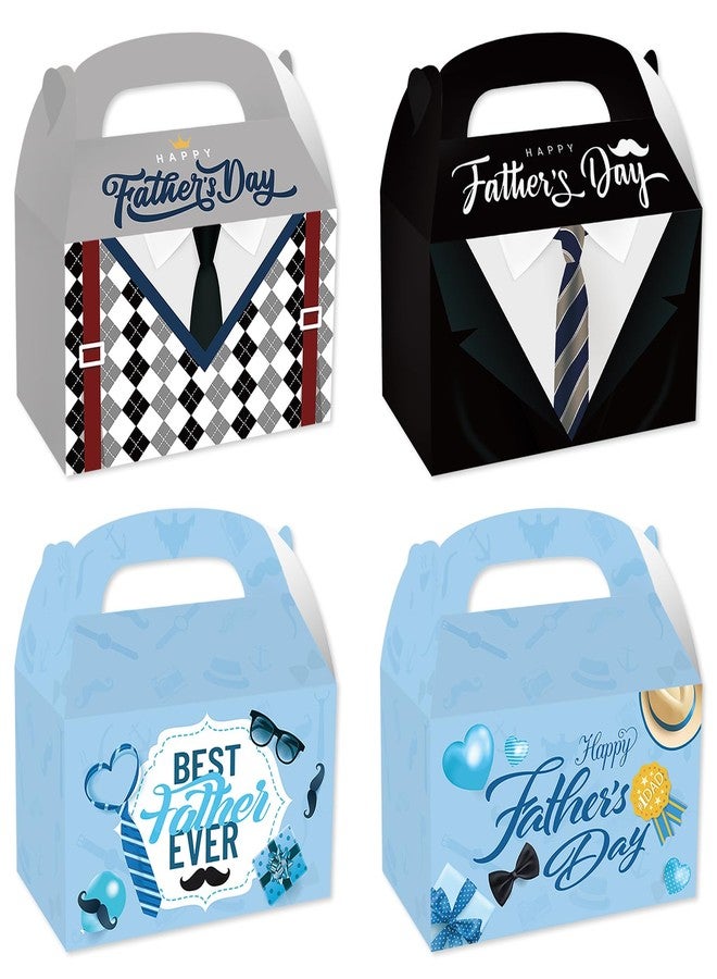 Habbiful 12pcs Fathers Day Gift Boxes for Dad Happy Father's Day Candy Gift Wrap for Men Papa Grandpa Father's Day Party Supplies for Dad Birthday Theme Party,Anniversary Decor,Black and Light Blue - Image 1
