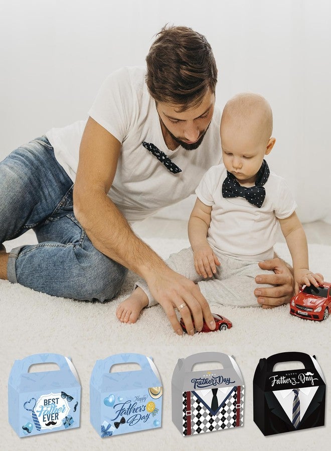 Habbiful 12pcs Fathers Day Gift Boxes for Dad Happy Father's Day Candy Gift Wrap for Men Papa Grandpa Father's Day Party Supplies for Dad Birthday Theme Party,Anniversary Decor,Black and Light Blue - Image 5