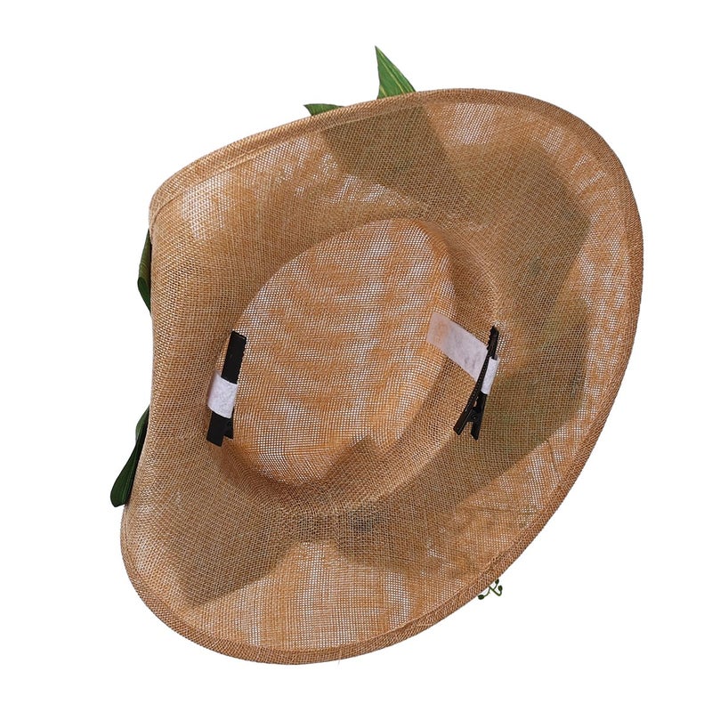 COSDREAMER Girls Women Victorian Tea Party Sun Hat Bows Flowers Straw Hats (M) - Image 2
