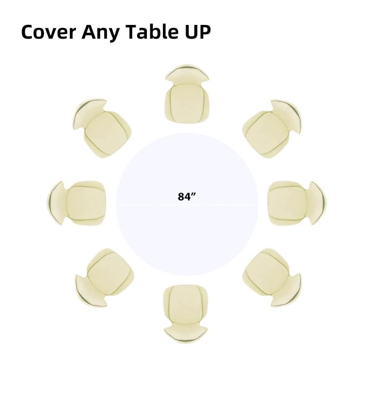 EVER SHINE Evershine 3X Thicker Heavy Duty Plastic Table Covers Round Tablecloth, Disposable Tablecloth 12 Pack Round 84" White - Image 3
