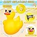 Hungdao 4 Feet Giant Inflatable Duck Huge Funny Rubber Duck Large Blow up Duck Inflatable Duck Pool Float for Summer Beach Swimming Pool Party DecorationGlasses - Image 4