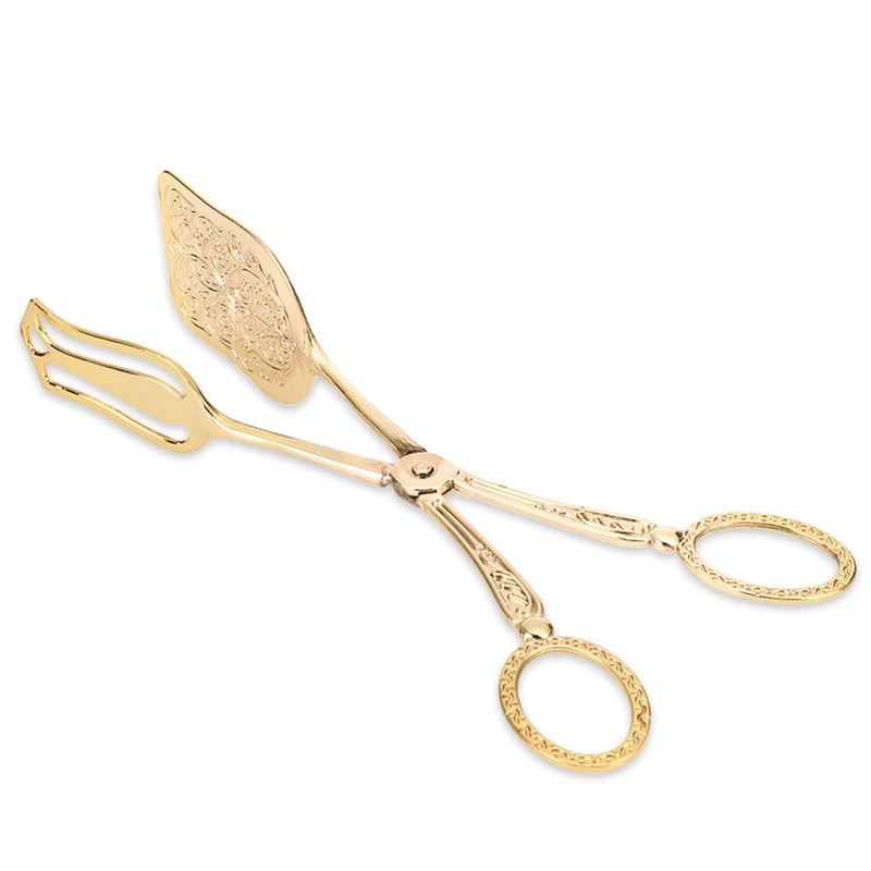 Agatige Gold Serving Tongs Zinc Alloy Bread Clip Salad Food Tongs Lightweight Cake Astry Tong Serving Clip for Serving Food Bread Cake 23cm91in X 5cm20in Gold 
