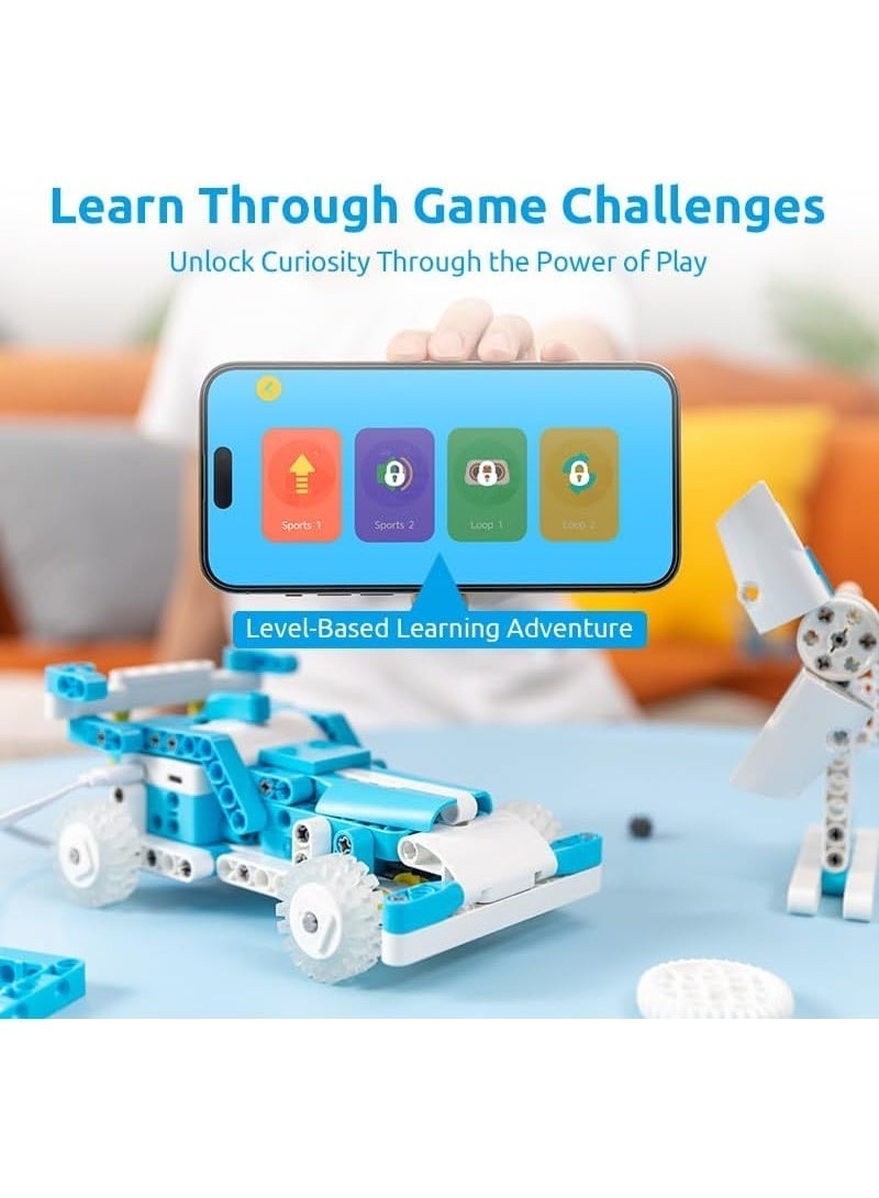 B07NF4Y599 WhalesBot D1 STEM Coding 21-in-1 Robot Kit For Kids (Ages 4-10), 280+ Pieces Educational Building Set With Programming and App Control, Guide - Image 4