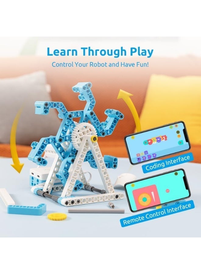 B07NF4Y599 WhalesBot D1 STEM Coding 21-in-1 Robot Kit For Kids (Ages 4-10), 280+ Pieces Educational Building Set With Programming and App Control, Guide - Image 5
