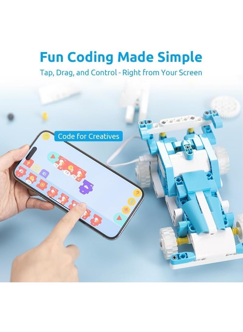 B07NF4Y599 WhalesBot D1 STEM Coding 21-in-1 Robot Kit For Kids (Ages 4-10), 280+ Pieces Educational Building Set With Programming and App Control, Guide - Image 3
