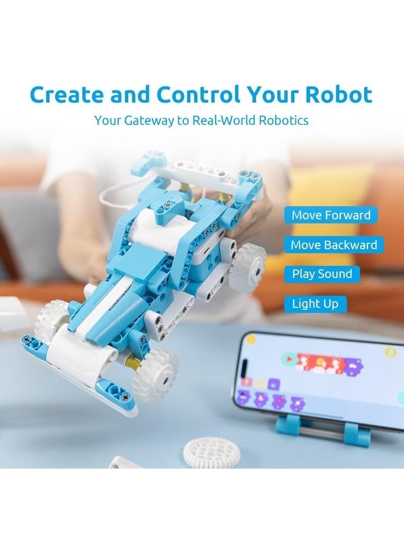 B07NF4Y599 WhalesBot D1 STEM Coding 21-in-1 Robot Kit For Kids (Ages 4-10), 280+ Pieces Educational Building Set With Programming and App Control, Guide - Image 2