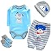 OYESY Reborn Baby Dolls Clothes Accessories Outfit for 1723 Inch Reborn Newborn Baby Doll Boy Clothing Set Super Cute Puppy Pattern 4pcs Set Blue - Image 2