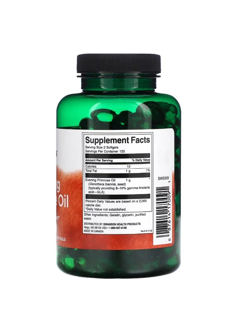 SWANSON Evening Primrose Oil 500 mg 250 Softgels - Image 2