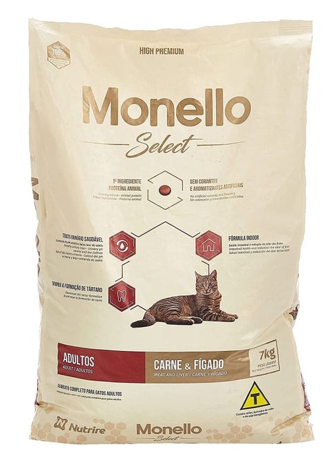 Dry food for adult cats with meat and liver flavor Select 7 kg
