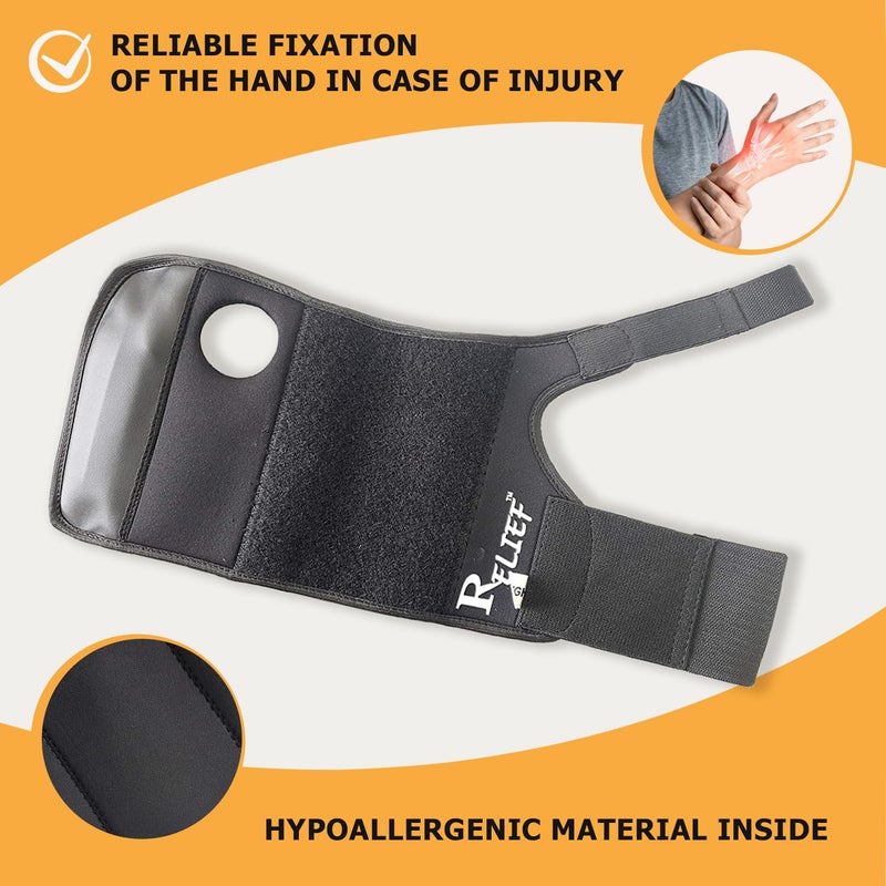 Relief Carpal Tunnel Wrist Brace - Black (Right) - Image 5